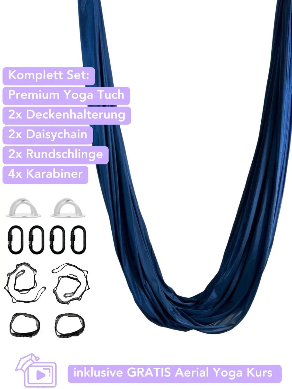 Aerial Yoga Set - dunkelblau - luftseide® deine Aerial Marke - Aerial Yoga Set - luftseide®