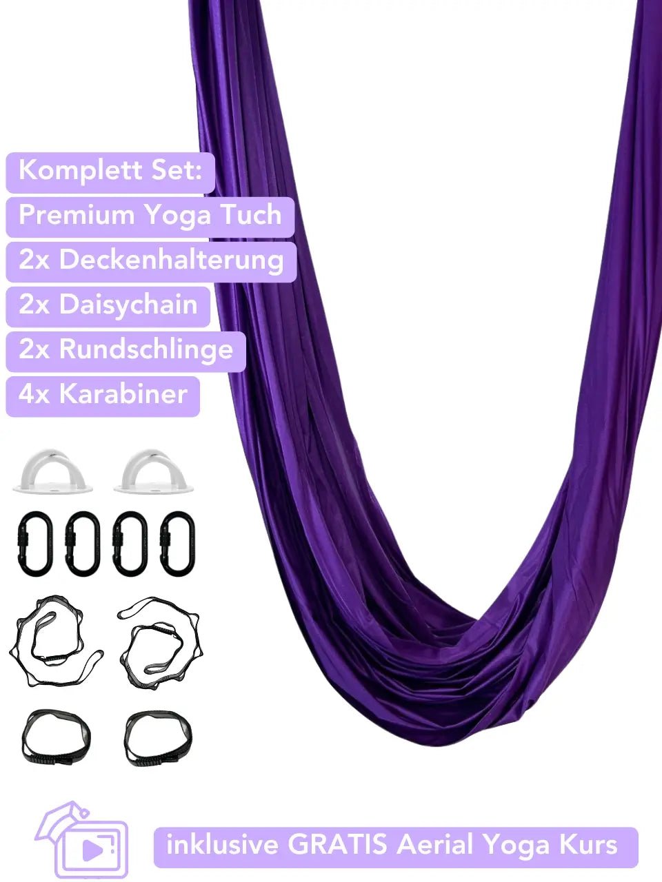 Aerial Yoga Set - lila - luftseide® deine Aerial Marke - Aerial Yoga Set - luftseide®