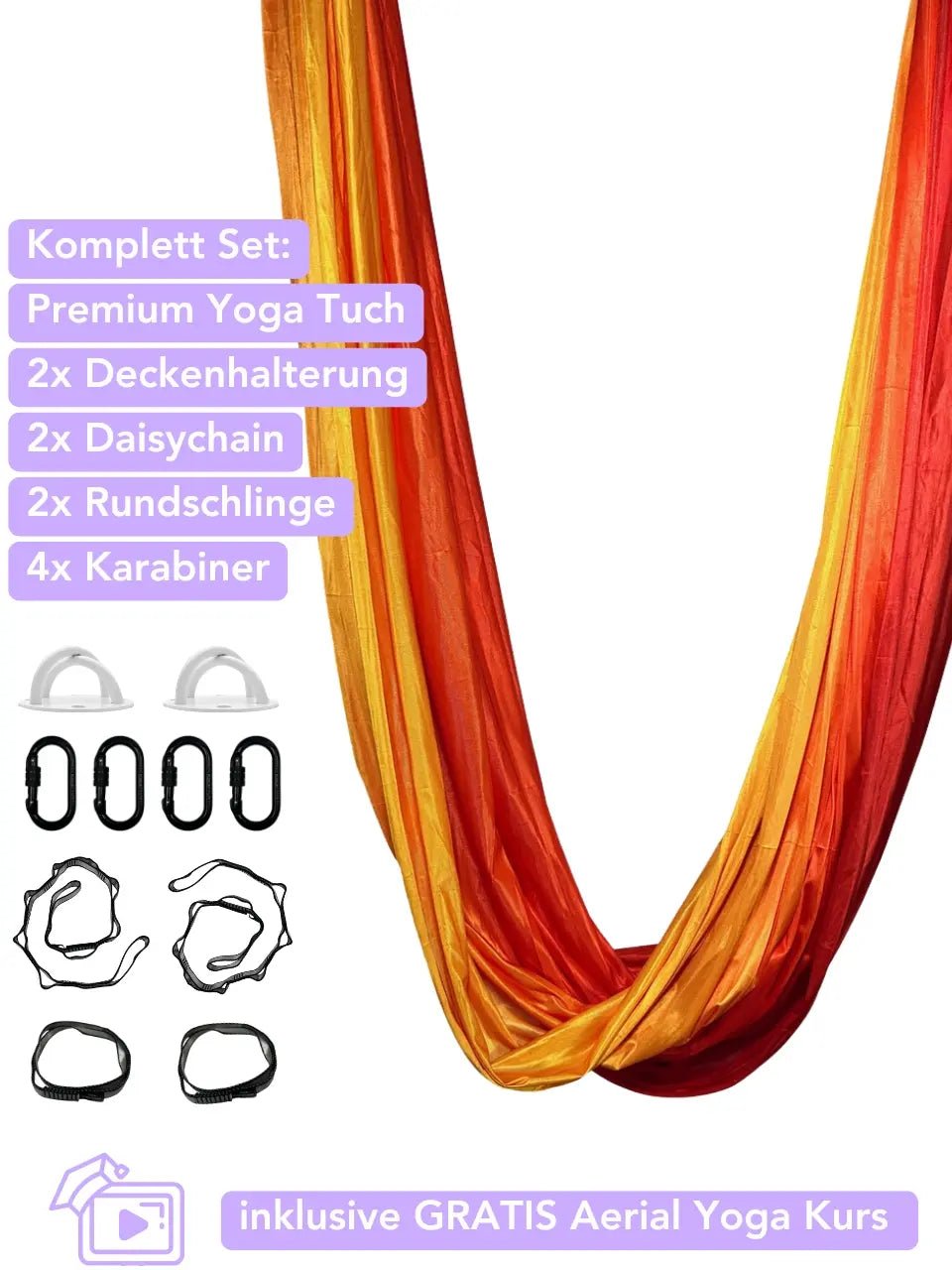Aerial Yoga Set - sunrise - luftseide® deine Aerial Marke - Aerial Yoga Set - luftseide®