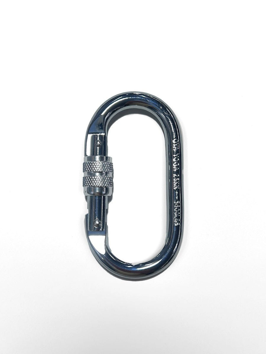 luftseide® O - Karabiner aus Stahl - chrom - luftseide® deine Aerial Marke - Aerial Zubehör - luftseide®
