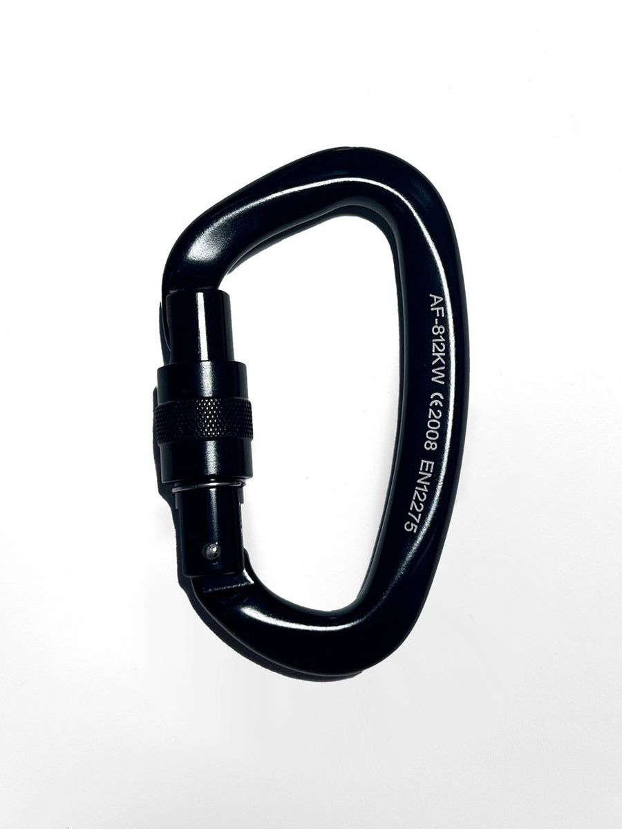 D - Karabiner aus Aluminium - schwarz - luftseide® deine Aerial Marke - Aerial Zubehör - luftseide®