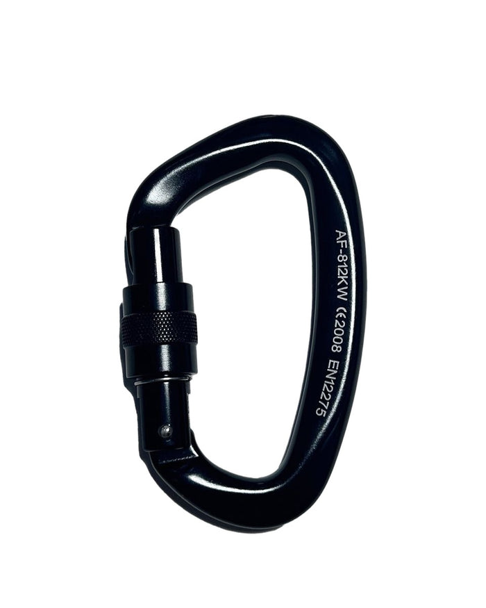 D-Karabiner aus Aluminium - schwarz