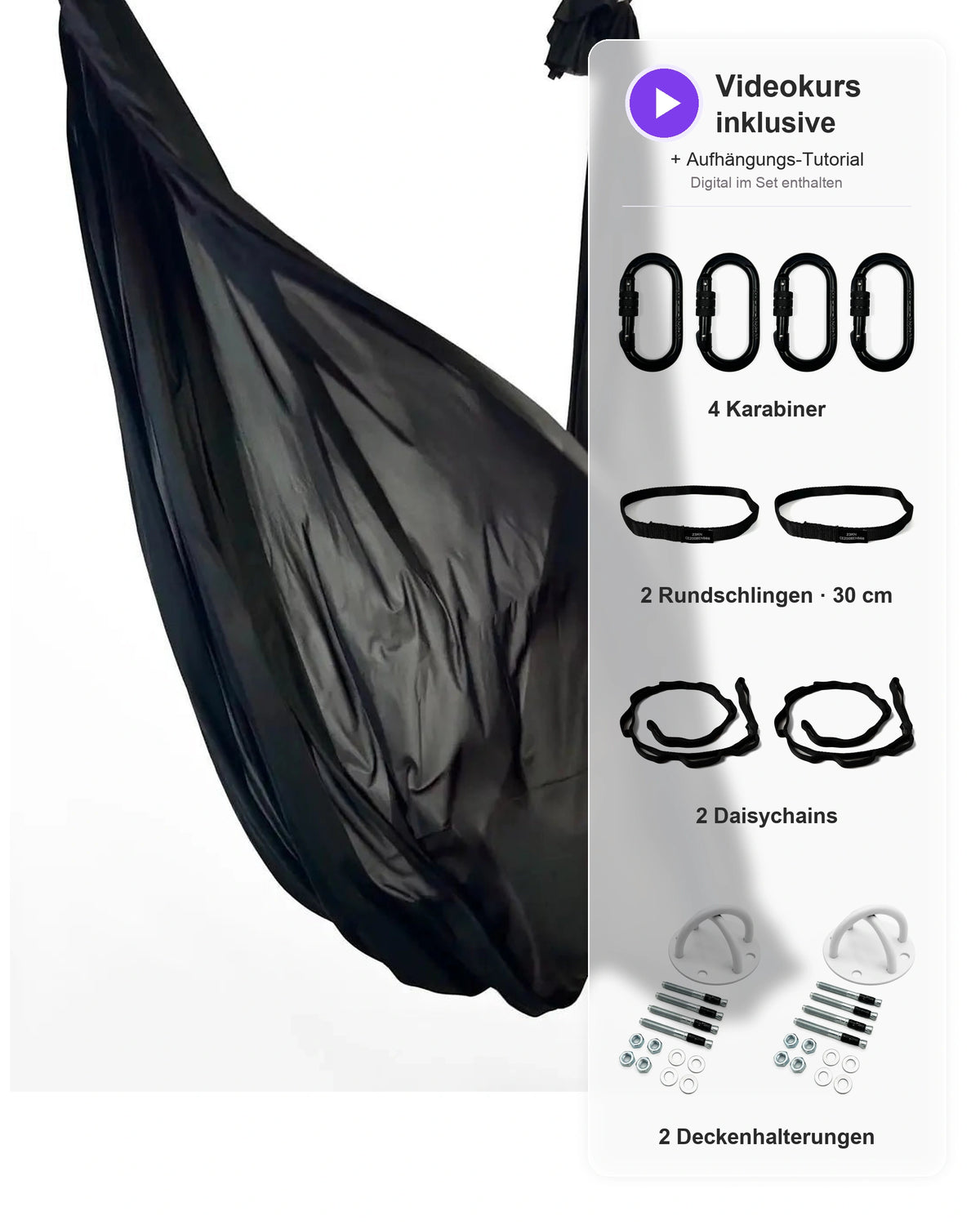 Aerial Yoga Set - schwarz